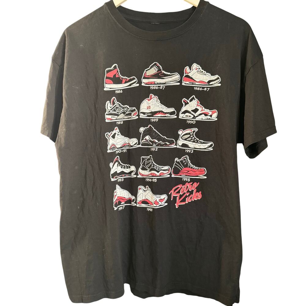 Retro Kicks | L | Evolution of Jordans through the years graphic tee